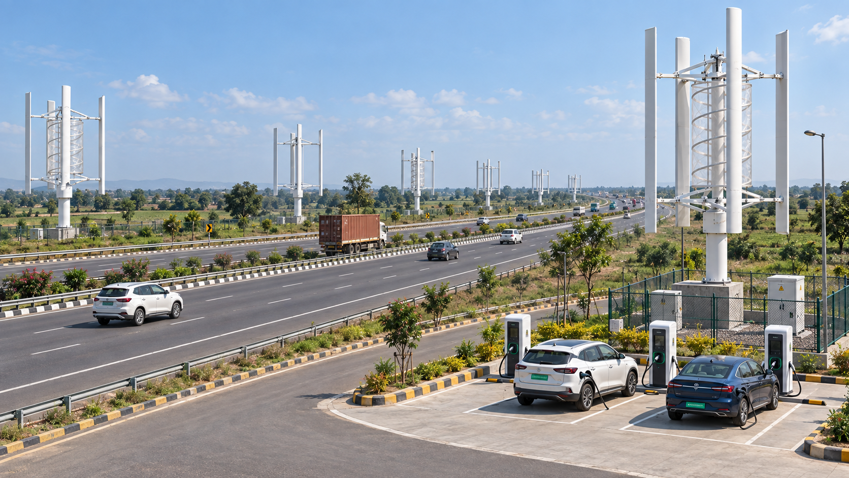 highway wind energy EV charging